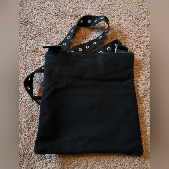 Black Crossbody Bag with Patches - Music Bands - Picture 7 of 8